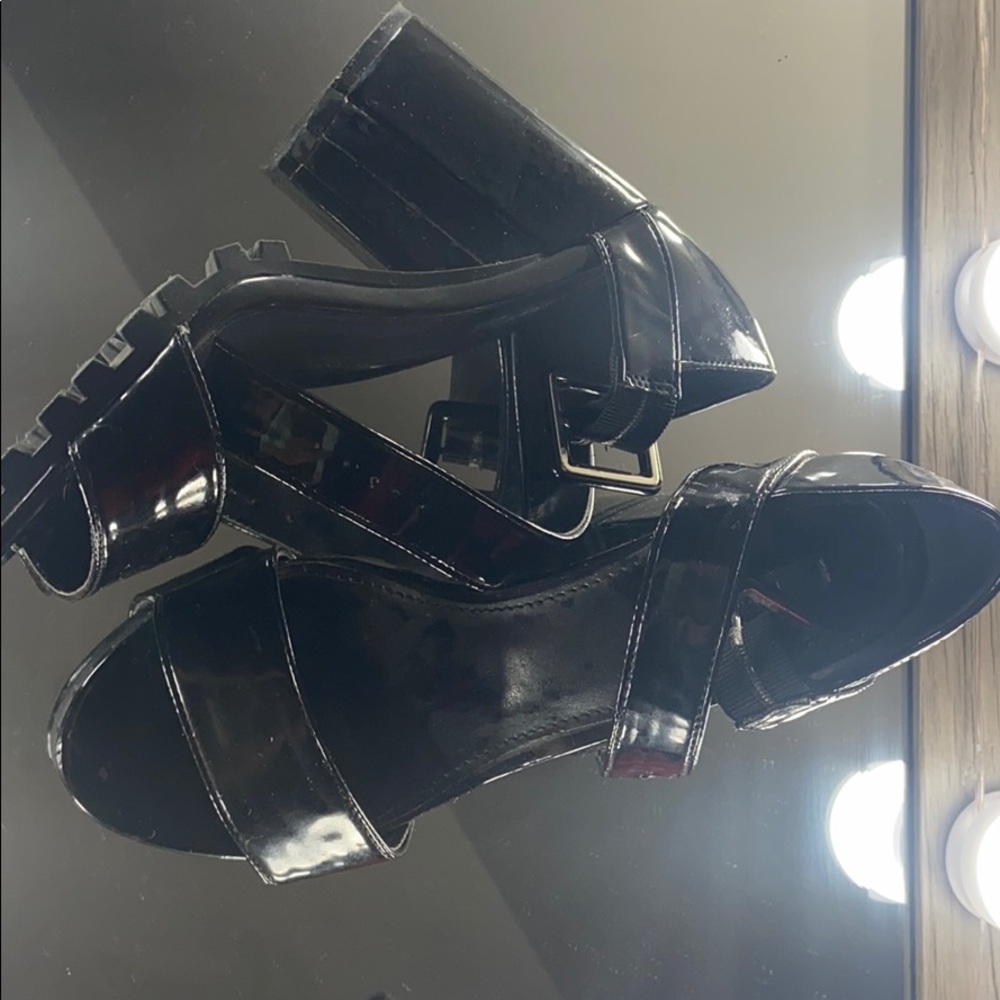 Stylish Black Leather Heels